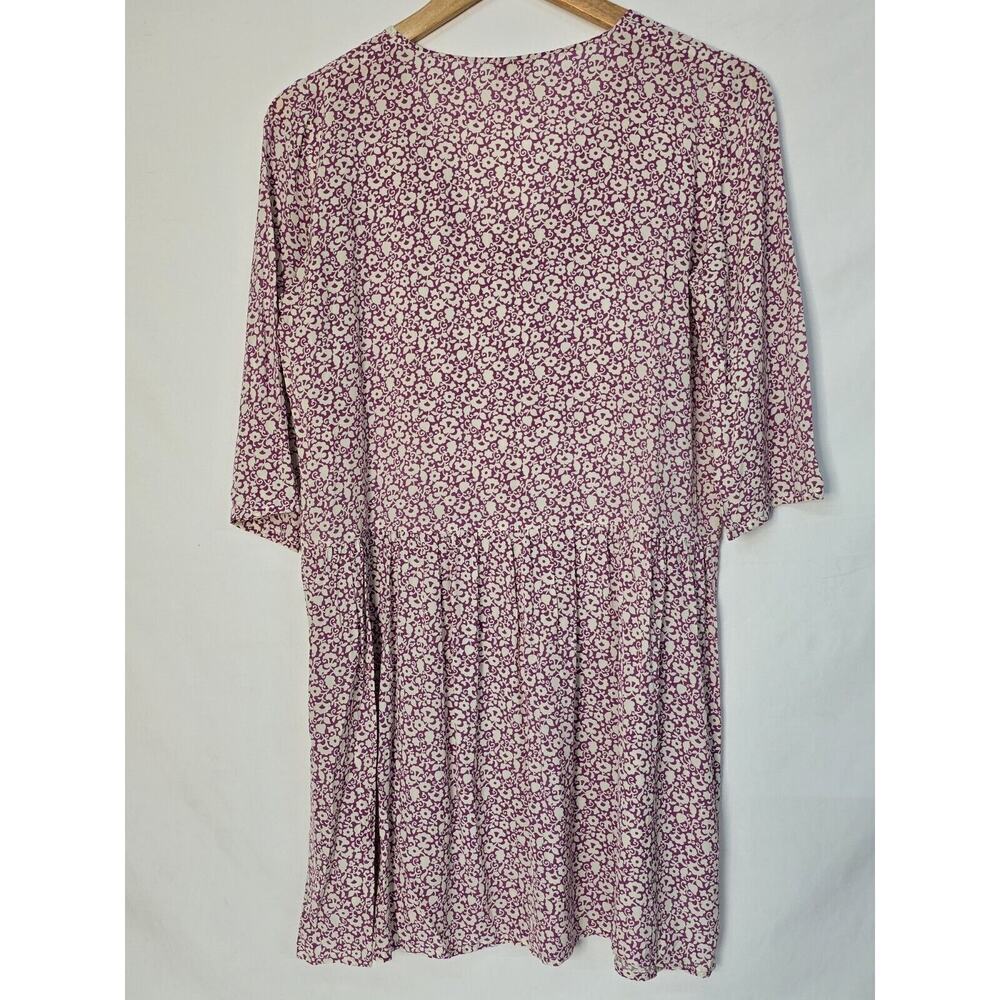 Pablo Women's Short Sleeve Pleated Blouse Top Size 38 Floral Button Front Pink - Picture 6 of 6